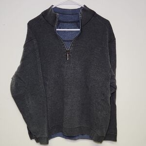Tommy Bahama Reversible Quarter Zip Pullover – Men’s Gray/Blue Sweater